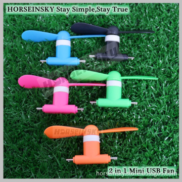 Cell Phone Fan Fan with Custom Logo OEM Super USB Mini Fan Flexible T-Type 2 in 1 Phone Fan